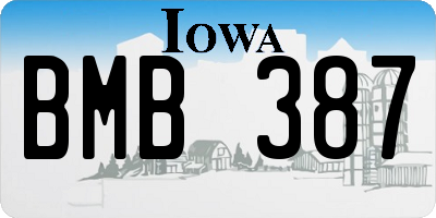 IA license plate BMB387