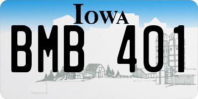 IA license plate BMB401