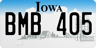 IA license plate BMB405