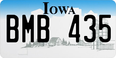 IA license plate BMB435