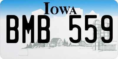 IA license plate BMB559