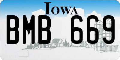 IA license plate BMB669