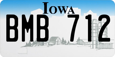 IA license plate BMB712