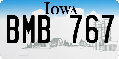 IA license plate BMB767