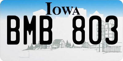 IA license plate BMB803