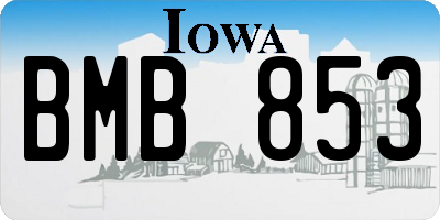 IA license plate BMB853