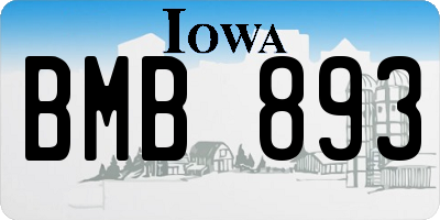 IA license plate BMB893