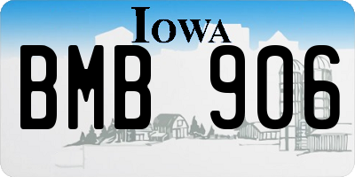 IA license plate BMB906