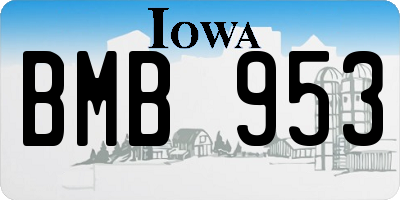 IA license plate BMB953