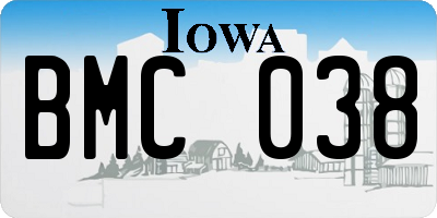 IA license plate BMC038