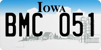 IA license plate BMC051