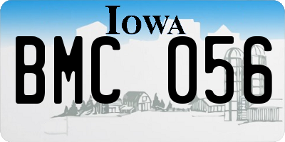 IA license plate BMC056