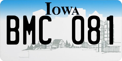 IA license plate BMC081