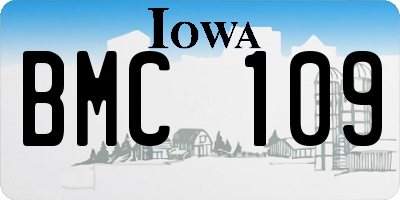 IA license plate BMC109