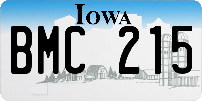 IA license plate BMC215