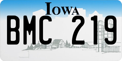 IA license plate BMC219