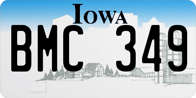 IA license plate BMC349