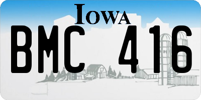 IA license plate BMC416