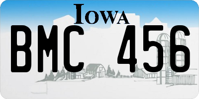 IA license plate BMC456