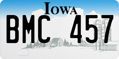 IA license plate BMC457