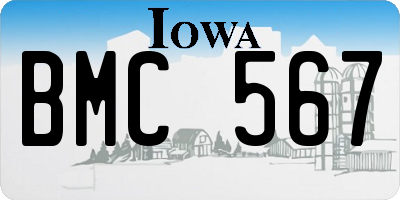 IA license plate BMC567