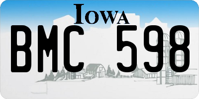 IA license plate BMC598