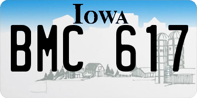 IA license plate BMC617