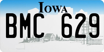 IA license plate BMC629