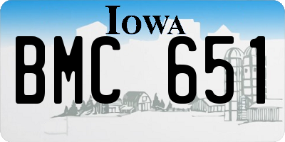 IA license plate BMC651