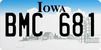 IA license plate BMC681