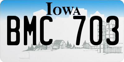 IA license plate BMC703