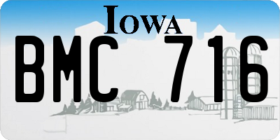 IA license plate BMC716