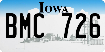 IA license plate BMC726