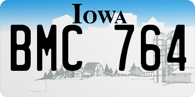 IA license plate BMC764
