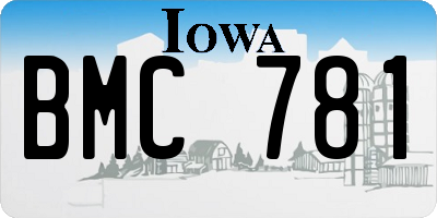 IA license plate BMC781