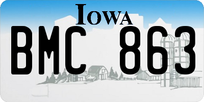 IA license plate BMC863