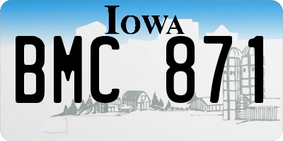 IA license plate BMC871