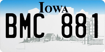IA license plate BMC881