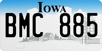 IA license plate BMC885