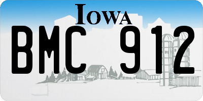 IA license plate BMC912