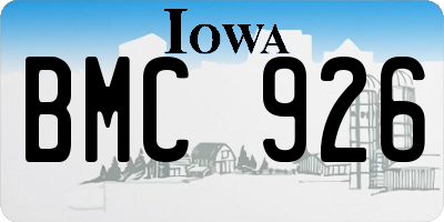IA license plate BMC926