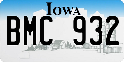 IA license plate BMC932