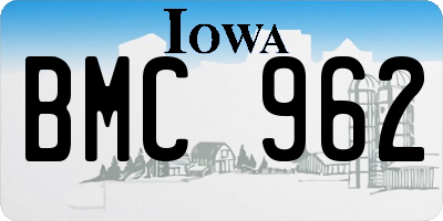 IA license plate BMC962