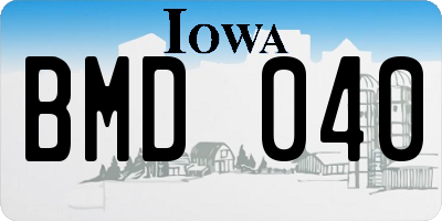 IA license plate BMD040