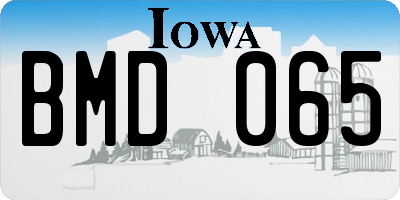 IA license plate BMD065