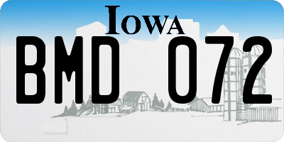 IA license plate BMD072