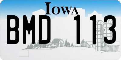 IA license plate BMD113