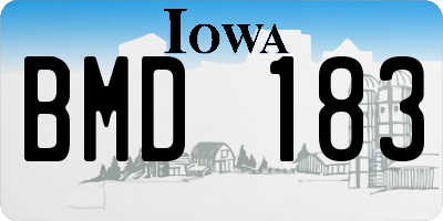 IA license plate BMD183
