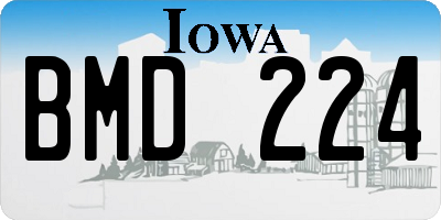 IA license plate BMD224