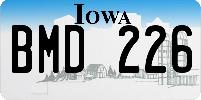 IA license plate BMD226